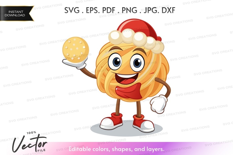 Cheerful christmas cookie character