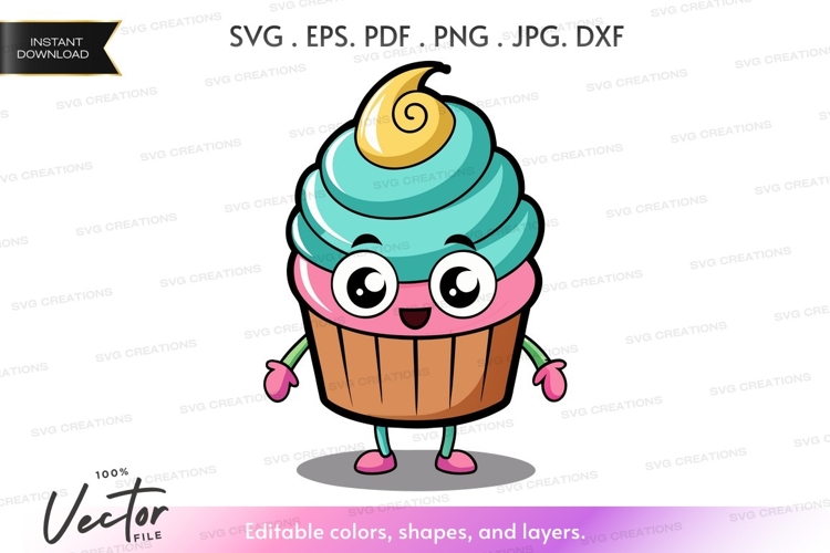 Cute cupcake character