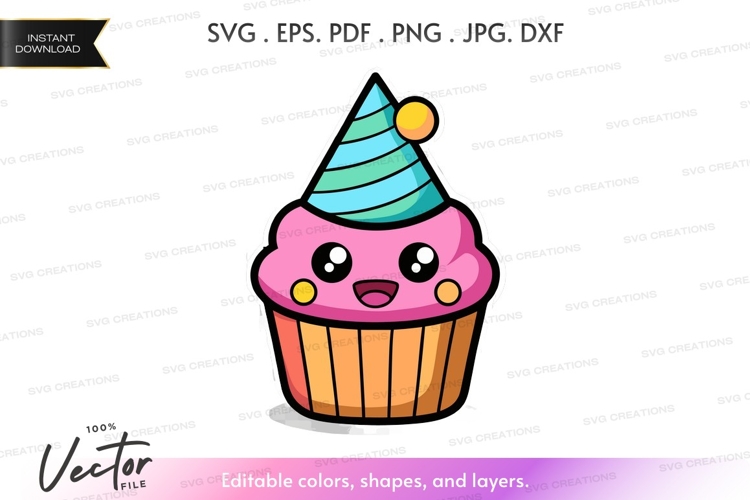 Birthday Cupcake Cartoon Image 9
