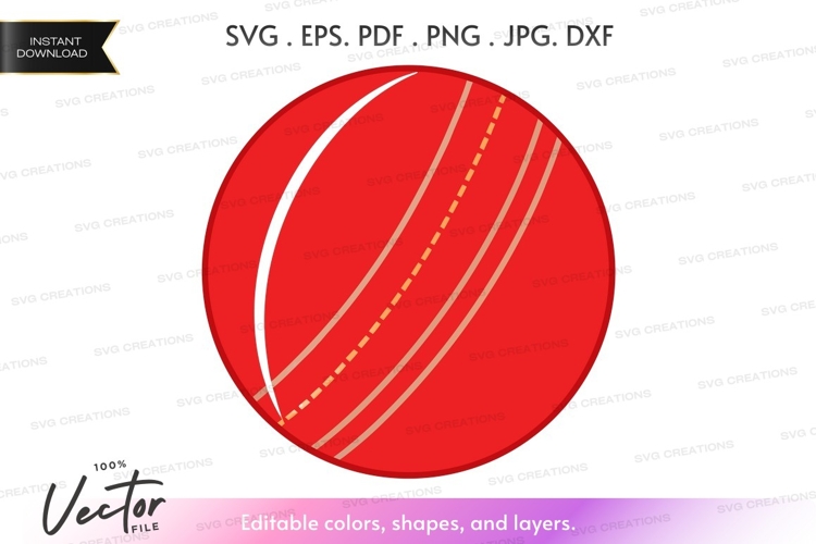 Red cricket ball vector clipart