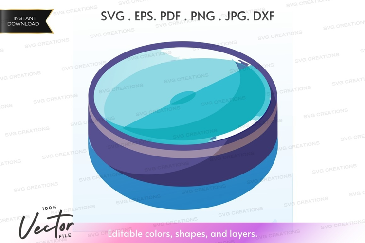 Blue and purple disc vector clipart