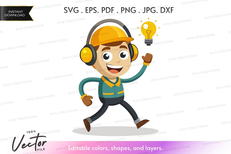 Creative engineer with headphones