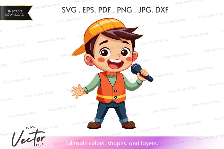 Joyful farmer singing