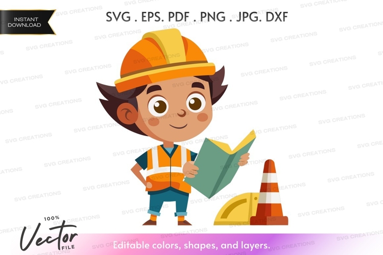 Young construction worker with blueprints