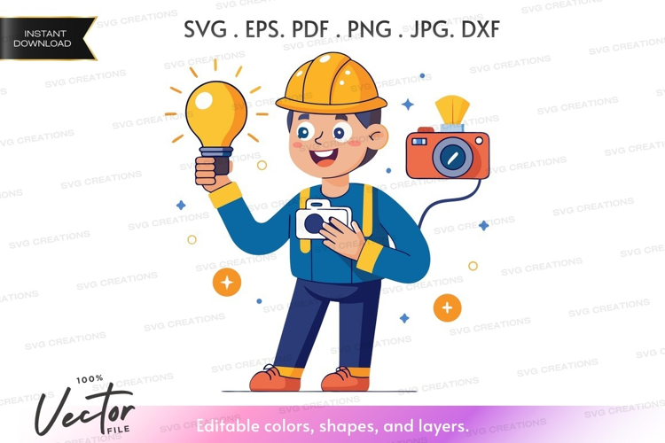 Creative worker with tools