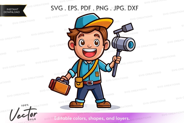Young explorer with binoculars and map case