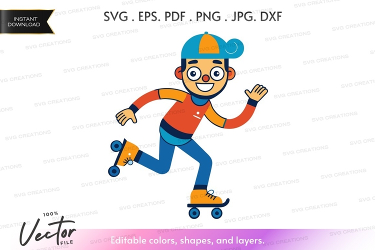 Roller Skater Clipart Image 24