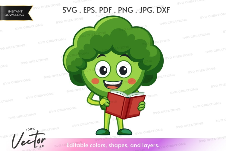 Reading broccoli character