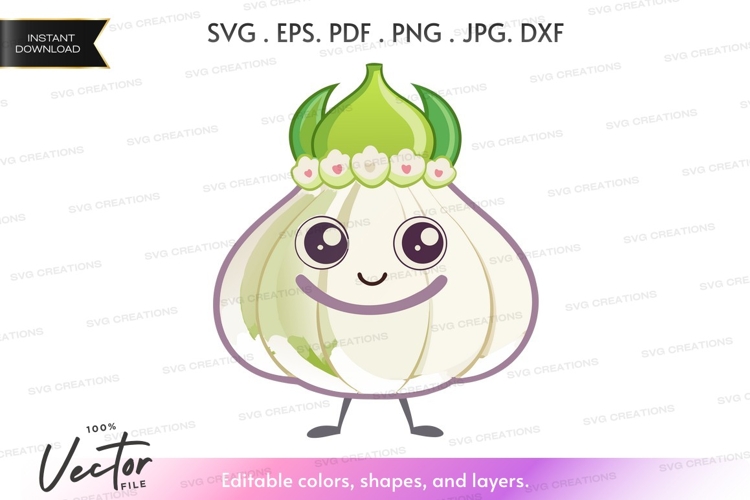 Cute garlic character example image 1