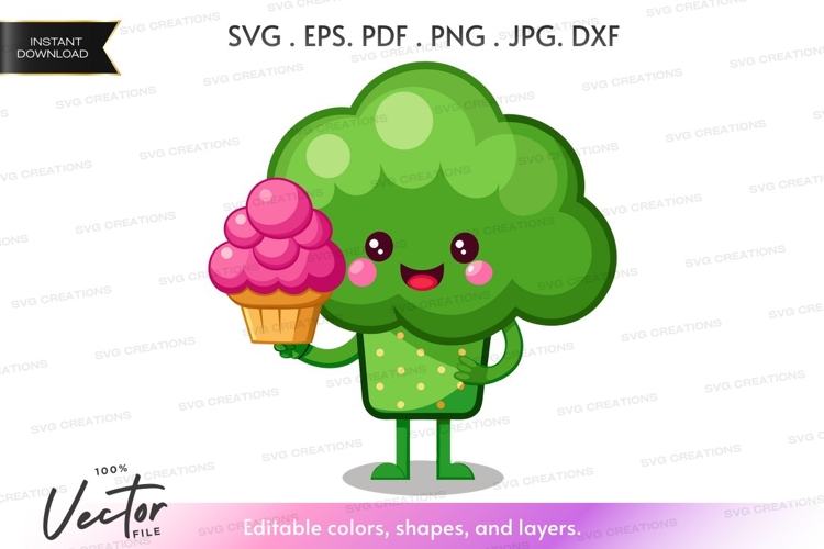 Cupcake Clipart Black and White Image 2