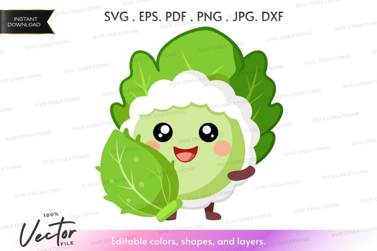 Cute vegetable character - broccoli