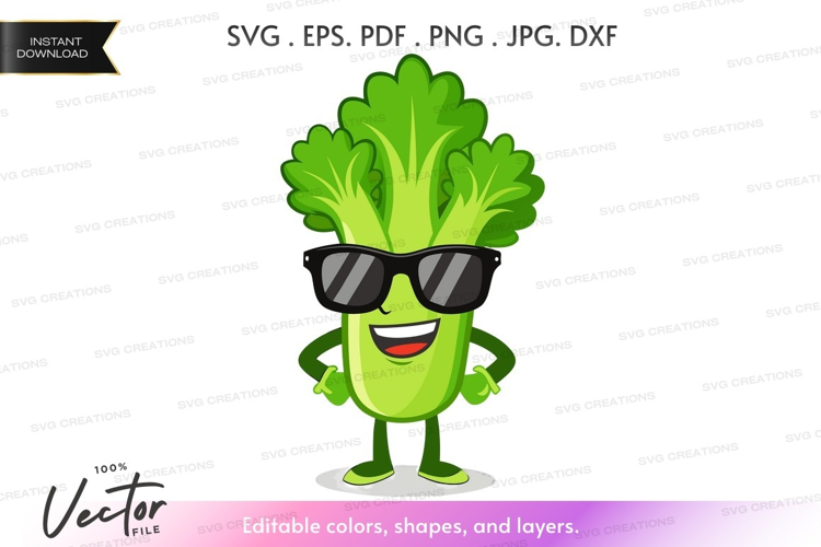 Cool broccoli character