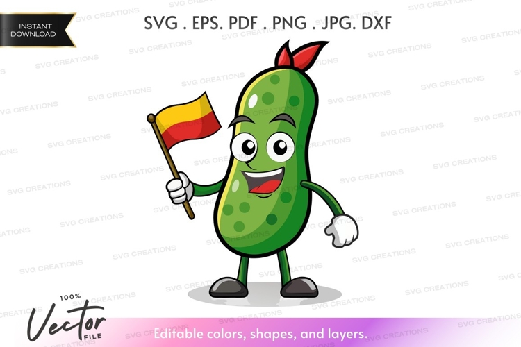 Proud pickle holding polish flag