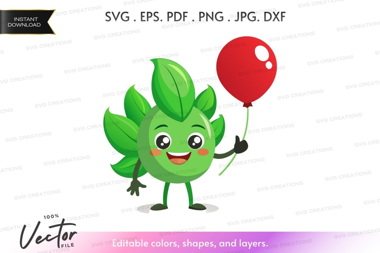 Happy vegetable with balloon