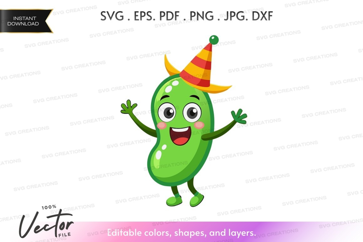 Celebrating pea character