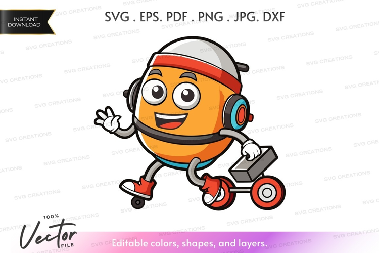Skateboarding orange character