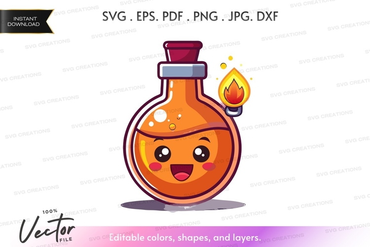 Cute potion bottle clipart