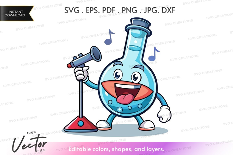 Singing beaker character