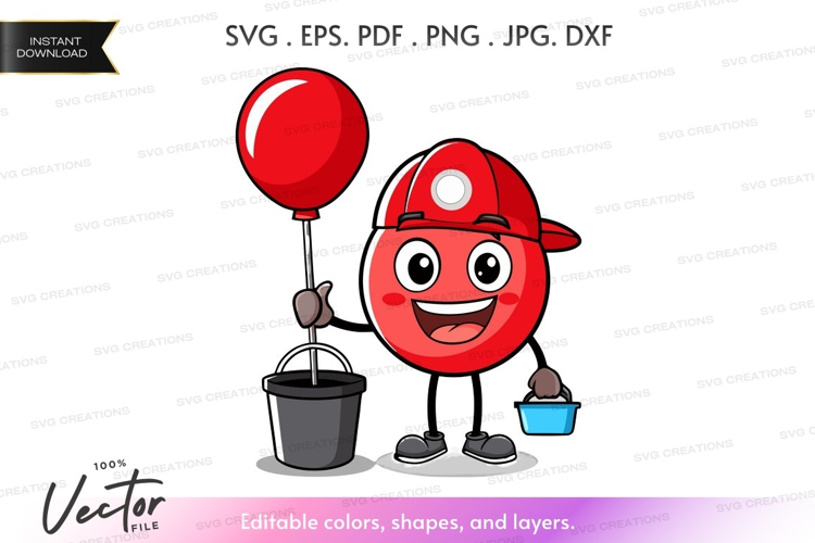 Cheerful red balloon character