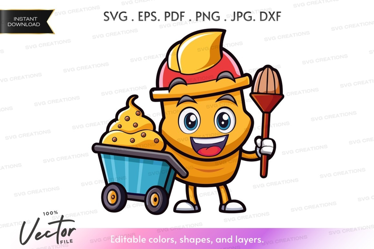 Cheerful ice cream mascot