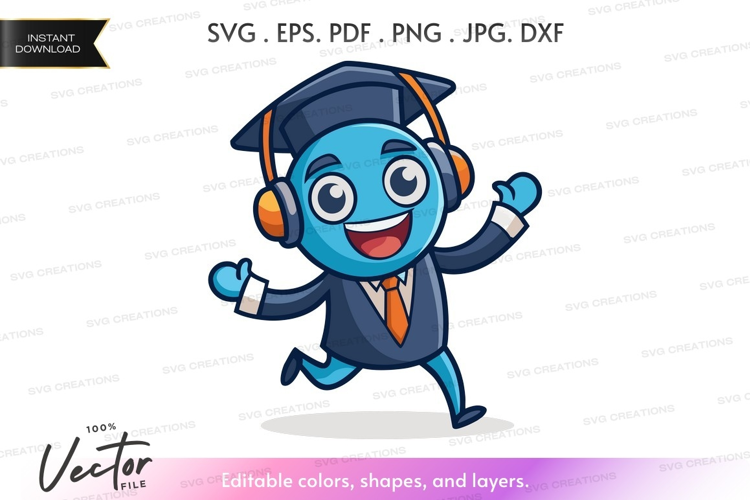 Graduating student with headphones