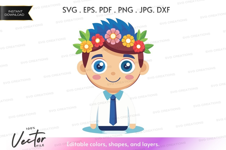 Businessman with flower crown
