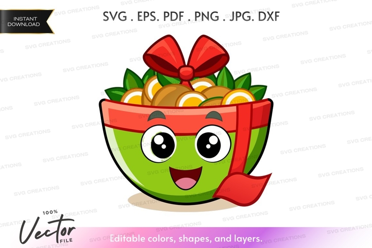 Fruit bowl with ribbon