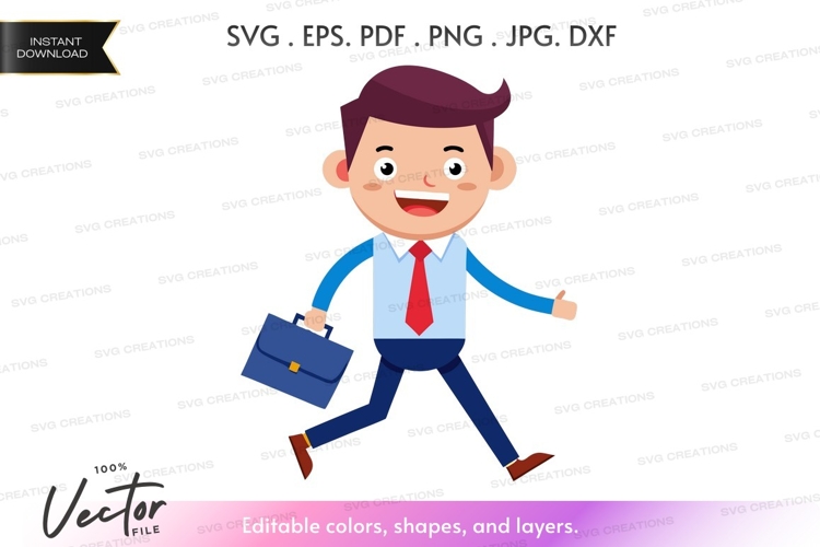 Businessman running with briefcase