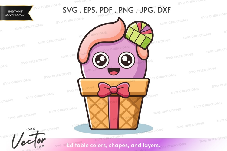 Cute ice cream character