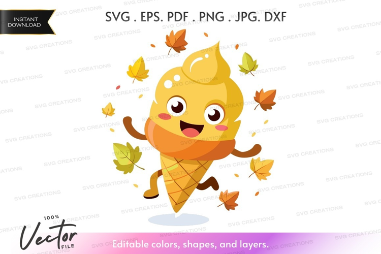 Autumn ice cream character