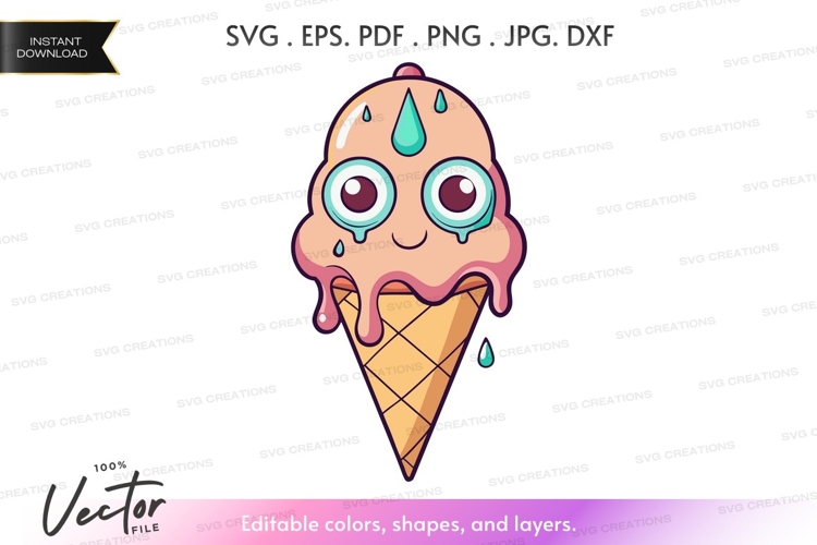 Melting ice cream cone
