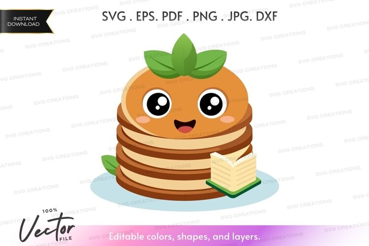 Stack of pancakes with butter example image 1