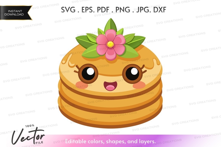 Cute pancake with flower