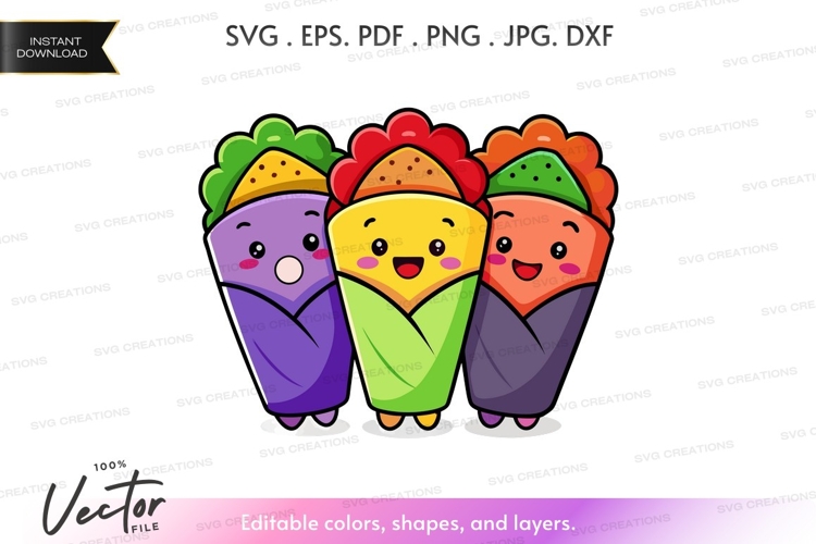 Three colorful vegetable friends