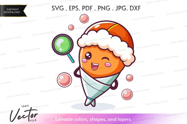 Happy ice cream character