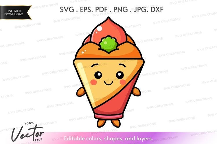 Cute ice cream cone character