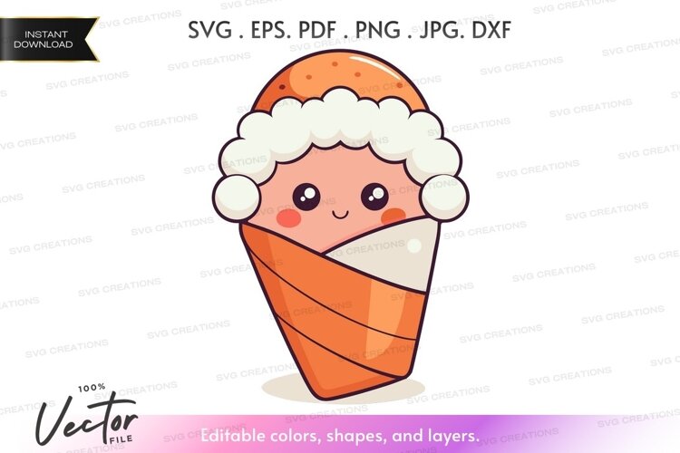 Cute ice cream cone character example image 1