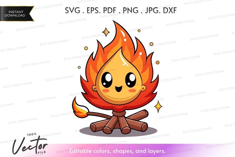 Cute campfire character