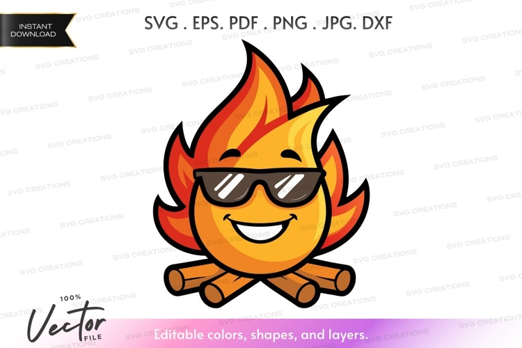 Campfire with sunglasses