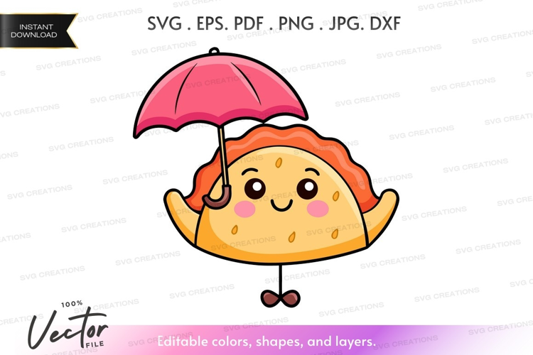 Cute taco with umbrella