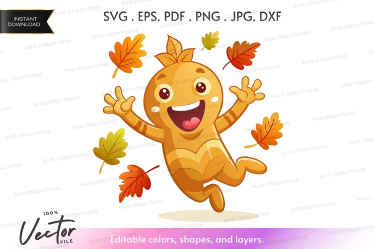 Joyful autumn character