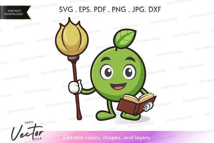 Wise apple reading a book example image 1