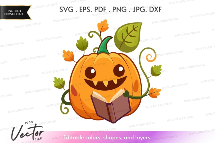 Pumpkin reading book