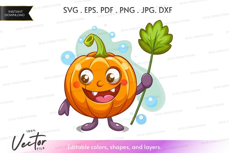 Happy pumpkin character
