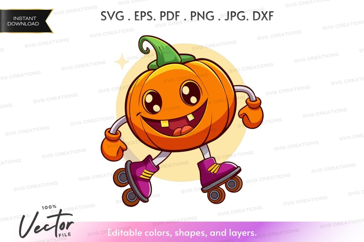 Pumpkin roller skating