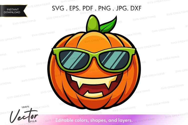 Cool pumpkin with sunglasses example image 1