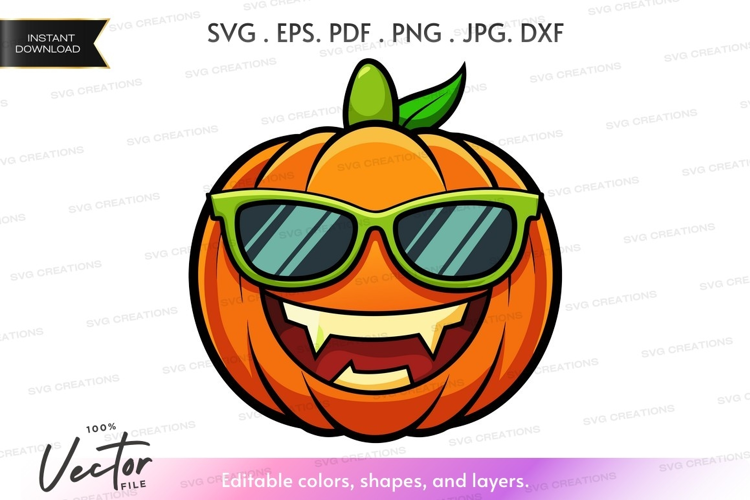 Cool pumpkin with sunglasses