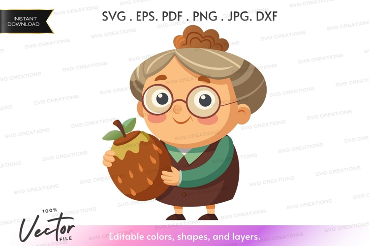 Woman holding an apple