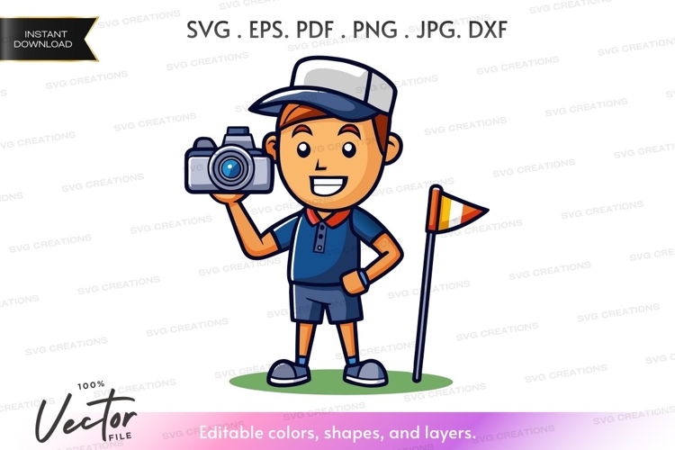 Photographer boy with camera