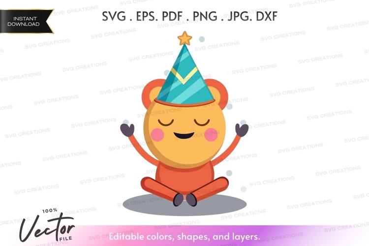 Celebrating monkey vector silhouette clipart